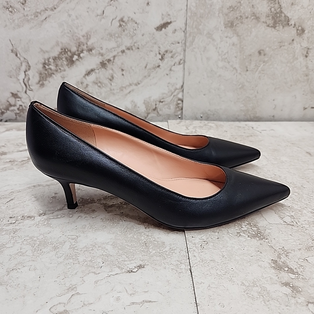 Brooks Brothers Kitten Heels Black 2' New Leather Pumps